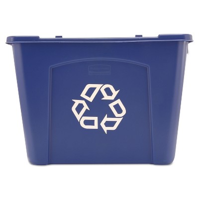 Rubbermaid Commercial Stacking Recycle Bin Rectangular Polyethylene 14gal Blue 571473BE