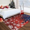 3x5 Red/Blue Indoor Christmas Rug, Washable Low Pile Non-Shedding Floor Mat, Rubber Backing, Foldable Carpet for Living Room Bedroom Kitchen - 3 of 4