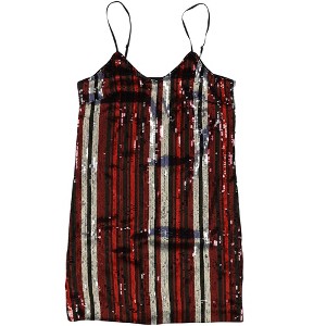 bar III Womens Sequin Stripe Slip Dress - 1 of 2