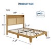 Rattan Bed Frame with Natural Rattan Headboard,Bohemian Frame with LED Lights & Charging Station,Storage Headboard, No Box Spring Needed - 2 of 4