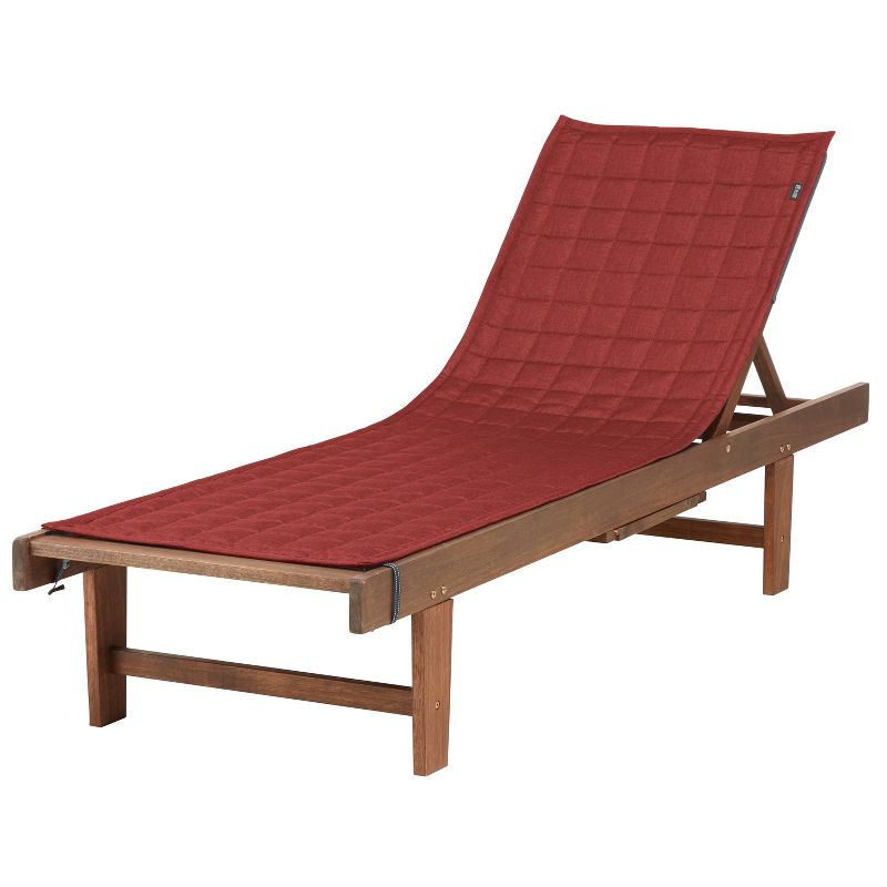 Montlake FadeSafe Water-Resistant 72&#34; Patio Chaise Lounge Slip Cover Heather Henna Red - Classic Accessories, 1 of 5