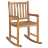 vidaXL Solid Teak Wood Rocking Chair with Anthracite Cushion, Finely Sanded and Treated for Premium Quality, Ideal for Indoor and Outdoor Relaxing - 2 of 4