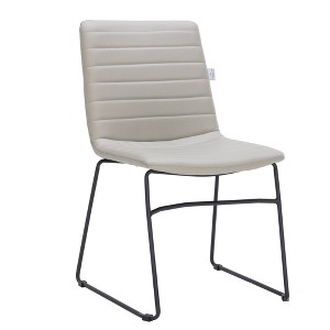 LeisureMod Ergonomic Office Chair Upholstered Leather Guest Side Chair Padded Seat and Back Polyester Desk Chair Zylar Series - 1 of 4
