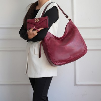 MKF Collection Lucille Hobo Shoulder Bag and Wallet by Mia K- Red — фото 3