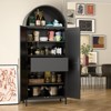 SUXXAN 2-shelf and 1-drawer Metal Display Cabinet,Modern Freestanding Arched Cabinet,Porcelain Cabinets,Bookshelves,Assembly Required - 4 of 4