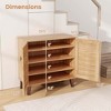 Costway 2-Door Shoe Cabinet with Ventilated Woven Doors & 3 Removable Shelves for Entryway - 3 of 4