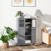 Tangkula Bathroom Storage Cabinet Freestanding Storage Cabinet w/ 4 Doors Wooden Kitchen Cupboard w/ Adjustable Shelf - 2 of 4