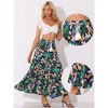 INSPIRE CHIC Women's Summer Floral Boho Tassels Elastic Waist Casual Maxi Skirts - 2 of 4