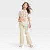 Girls' Short Sleeve Graceful Dead Graphic T-Shirt - art class™ Cream - 4 of 4