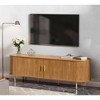 Fluted Side board, Buffet Cabinet, Tambour Sliding Doors Coffee Bar| TV Stand Power Outlet Media Console - 2 of 4