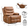 Recliner Chair, Oversized Manual Reclining Rocking Chair, 360 Swivel with Cup Holder, Massage and Heat Recliner, Single Sofa Chairs - 2 of 4
