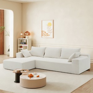 Whisen Modern Oversized Sectional Sofa, L-shaped Luxury Couch Set with Chaise and 2 Pillows - 1 of 4