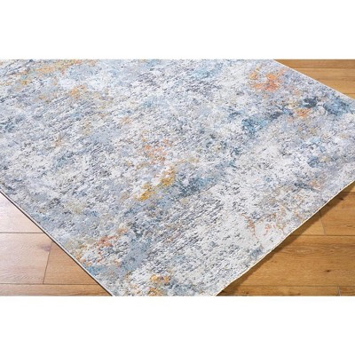 Jaelyn Gray and Ivory Synthetic Fur Rectangular Area Rug 2'7" x 4'