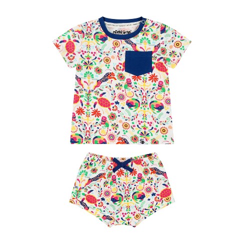 Mixed Up Clothing Suave Baby Tee and Bloomer Shorts Set - Animal Arabesque - image 1 of 4