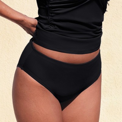 Women's Chic Solid Color Mid-Waisted Swimsuit Bottom - Cupshe