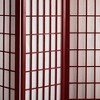 5 ft. Tall Window Pane Shoji Screen - Rosewood (3 Panels): Oriental Furniture, Hardwood Frame, Metal Hardware - 2 of 3