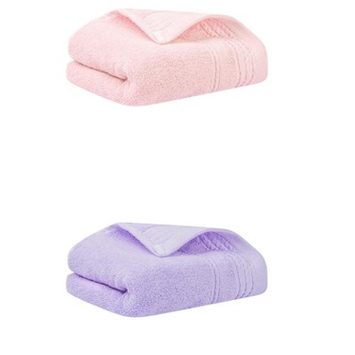 REGALWOVEN 2 Pack Solid Striped Bathroom Hand Towels for Hand, Face 14" x 30"