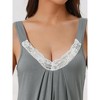 cheibear Women's Soft Pleated Full Slip Lace Lingerie Babydoll Nightgown - 4 of 4
