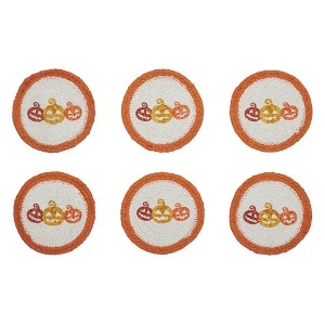 Country Halloween Style Stencil Coaster Set of 6 VHC Brands - 1 of 4