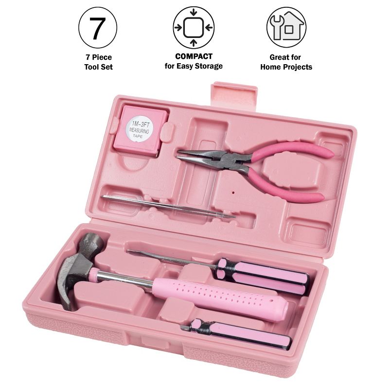 Fleming Supply Household Tool Kit 9pc - Pink, 3 of 10