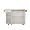 DOMETOUR 44 Inch Kitchen Island Cart with Solid Wood Top, Wine Storage, Rolling Kitchen Island Table with Wheels - 3 of 4