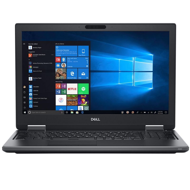 Dell Precision 7530 Laptop, Xeon E-2176M 2.7GHz, 64GB, 1TB SSD, 15.6" FHD, Win11P64, CAM, NVIDIA Quadro P1000 4GB, Manufacturer Refurbished, 1 of 5