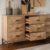KWPZQEB Drawers Dresser, Buffet Cabinet w/ Geometrically Drawers, Wood Hallway Cabinet w/ Adjustable Shelf, Console Table for Entryway, Kitchen, Brown - 4 of 4