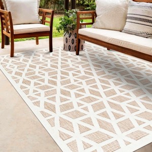 Hauteloom Nuri Tan Outdoor Rug - 1 of 4