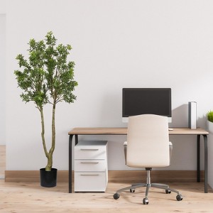 Sapphtopaz Lush Artificial Tree with Pot, Lifelike Greenery Plant, Faux Plants Indoor with Natural Wood Trunk, Room Decor for Home, Foyer - 1 of 4