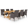 vidaXL Dining Set Brown, Cream White - 2 of 4