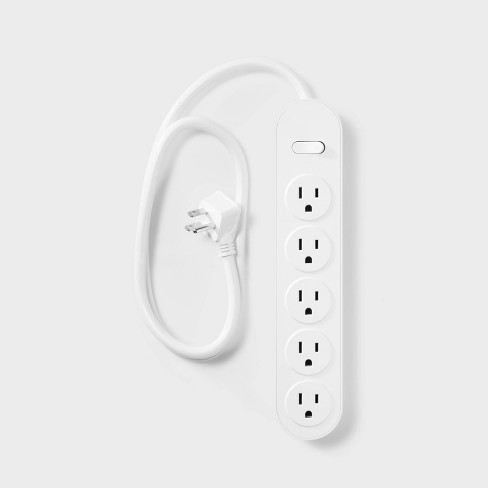 5 Outlet Power Strip 3' Cord White - Heyday™ : Target