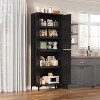 71 Inch Tall Storage Cabinet, Kitchen Pantry 5 Tier Bathroom Cabinet with 4 Doors Adjustable Shelves for Kitchen, Dining Room, Bathroom - 4 of 4