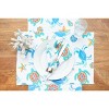 C&F Home Caraway Coral Placemats Set of 6 Blue Seaturtle Crab & Starfish Print, 14" x 20" - 2 of 4
