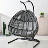 Moda Furnishings W58 in. 2-person Wicker Swing Chair With Stand - 2 of 4