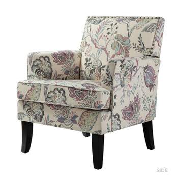 Sara Upholstered Accent Chair with Nail Head Trim and High resilience cushion | Karat Home