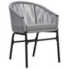 vidaXL 3 Piece Bistro Set with Cushions PE Rattan Gray - 4 of 4