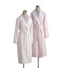 L/XL Platinum Bath Robe Blush - Cassadecor: Cotton Terry, Shawl Collar, Below Knee Length, Front Tie Closure - image 2 of 3