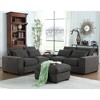 ChicFurnit Sectional Sofas Modular Design with 2 Ottomans Removable Cushions for Glam Living Room, Dark Gray, 64.39"*37.8"*34.25" - 2 of 4