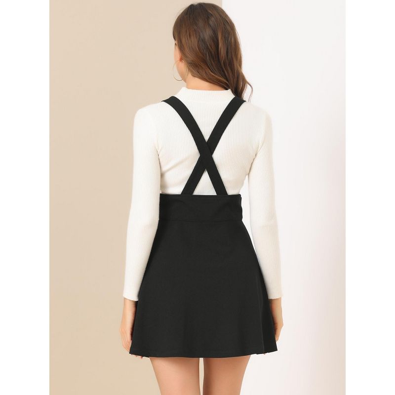 Allegra K Women's Casual Overall Dress Strap Button Front Suspender Skirt, 5 of 7