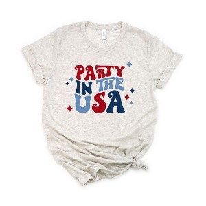 Simply Sage Market Women's Party In The USA Retro Short Sleeve Graphic Tee - 1 of 2