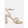 Heeri Metallic Lined Slim Block Heel Sandals - 2 of 4