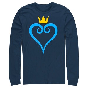 Men's Kingdom Hearts 1 Blue Heart Long Sleeve Shirt - 1 of 4