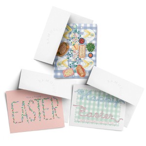 Valentine's Day Friendship Greeting Card Pack Sets, 'Gingham Ribbons Easter, Table, Easter Pink' (3 ct, Assorted) by Ramus & Co - 1 of 4