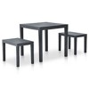vidaXL Patio Furniture Set 3 Piece Outdoor Bench and Table Dining Set Plastic - Anthracite - 2 of 4