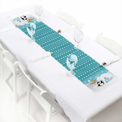 Big Dot of Happiness Arctic Polar Animals - Petite Winter Baby Shower or Birthday Party Paper Table Runner - 12 x 60 inches