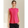 INSPIRE CHIC Women's Ruffled Curved Hem Business Office Vintage Sleeveless Blouse - 3 of 4