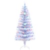 5ft Tall Pre-Lit Douglas Fir Artificial Christmas Tree with Realistic Branches, Multi-Color LED Lights, Fiber Optics and 180 Tips - White/Blue - 3 of 4
