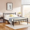 VECELO Twin/Full/Queen Size Bed Frame with Headboard, Platform Bed with Large Under Bed Storage, Heavy Duty Slats, Metal Black - 2 of 4