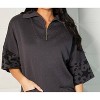 Women's Zip Neck Pullover with Patch Pockets - Angel Apparel - 2 of 4