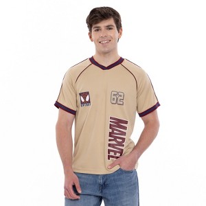 Marvel Mesh Soccer Jersey Athletic V-neck Raglan T-Shirt Adult - 1 of 4
